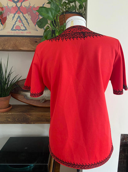 Vintage 1970s Red Moroccan Tunic