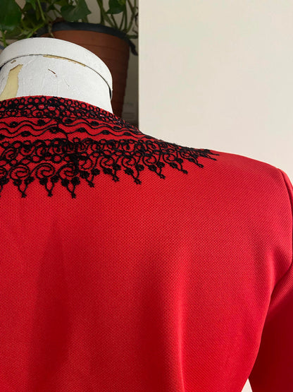 Vintage 1970s Red Moroccan Tunic