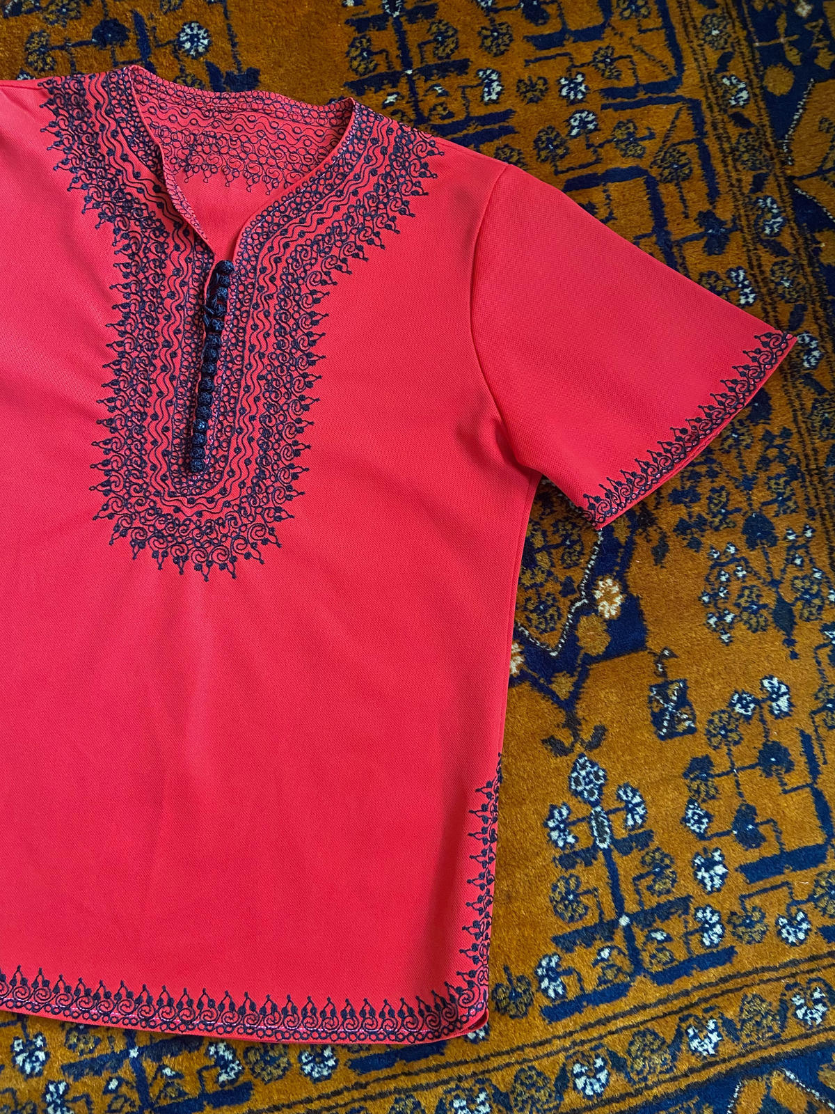 Vintage 1970s Red Moroccan Tunic