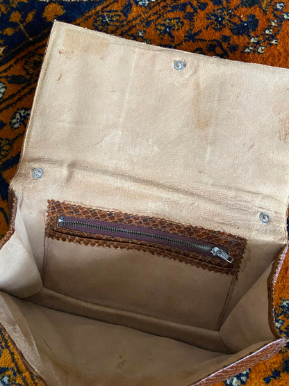 Vintage 1970s Brown Clutch Bag