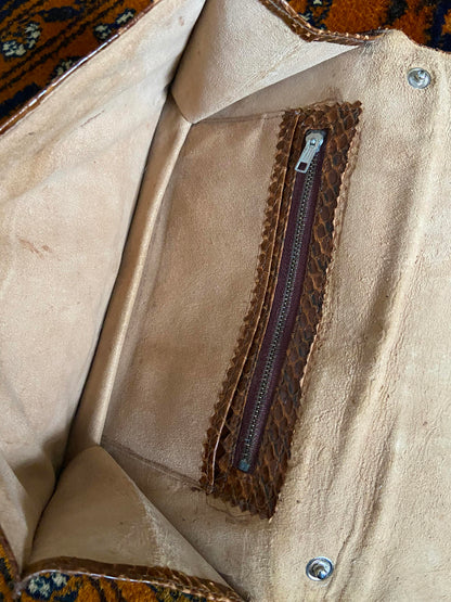 Vintage 1970s Brown Clutch Bag