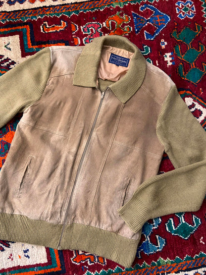 Vintage 1970s Suede-Fronted Cardigan Jacket