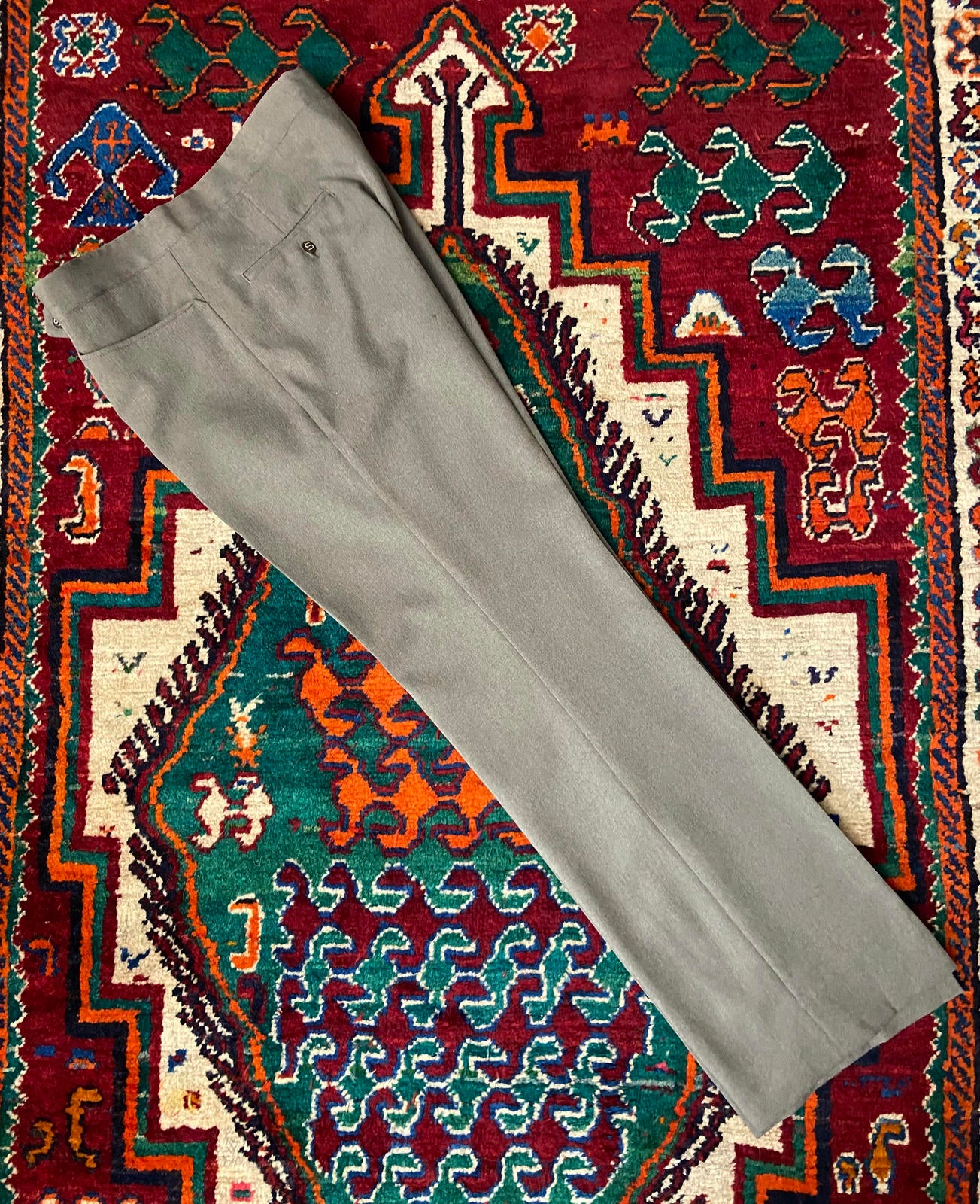 Vintage 1970s Beige Sansabelt Bootcut Trousers W37 / L31
