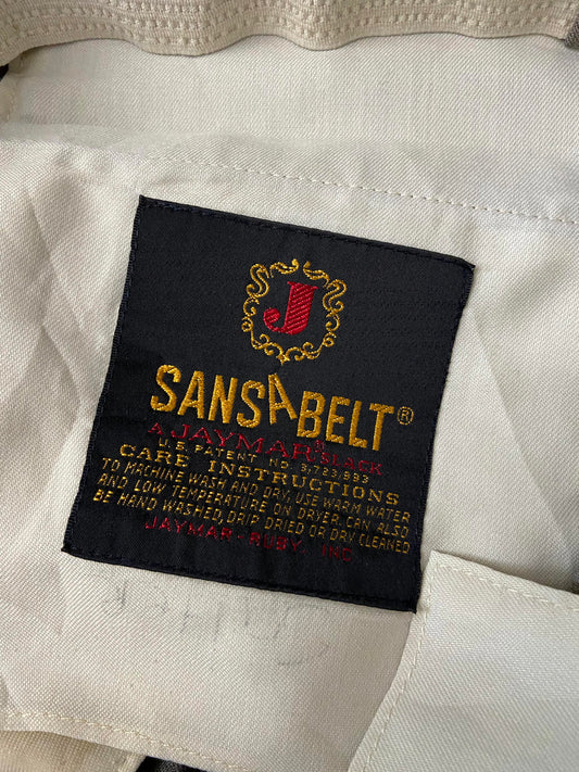 Vintage 1970s Beige Sansabelt Dress Trousers W37 / L31