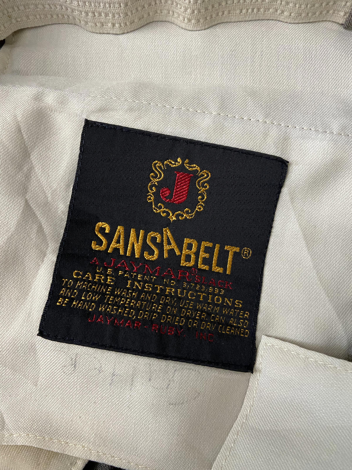 Vintage 1970s Beige Sansabelt Bootcut Trousers W37 / L31