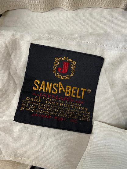 Vintage 1970s Beige Sansabelt Bootcut Trousers W37 / L31
