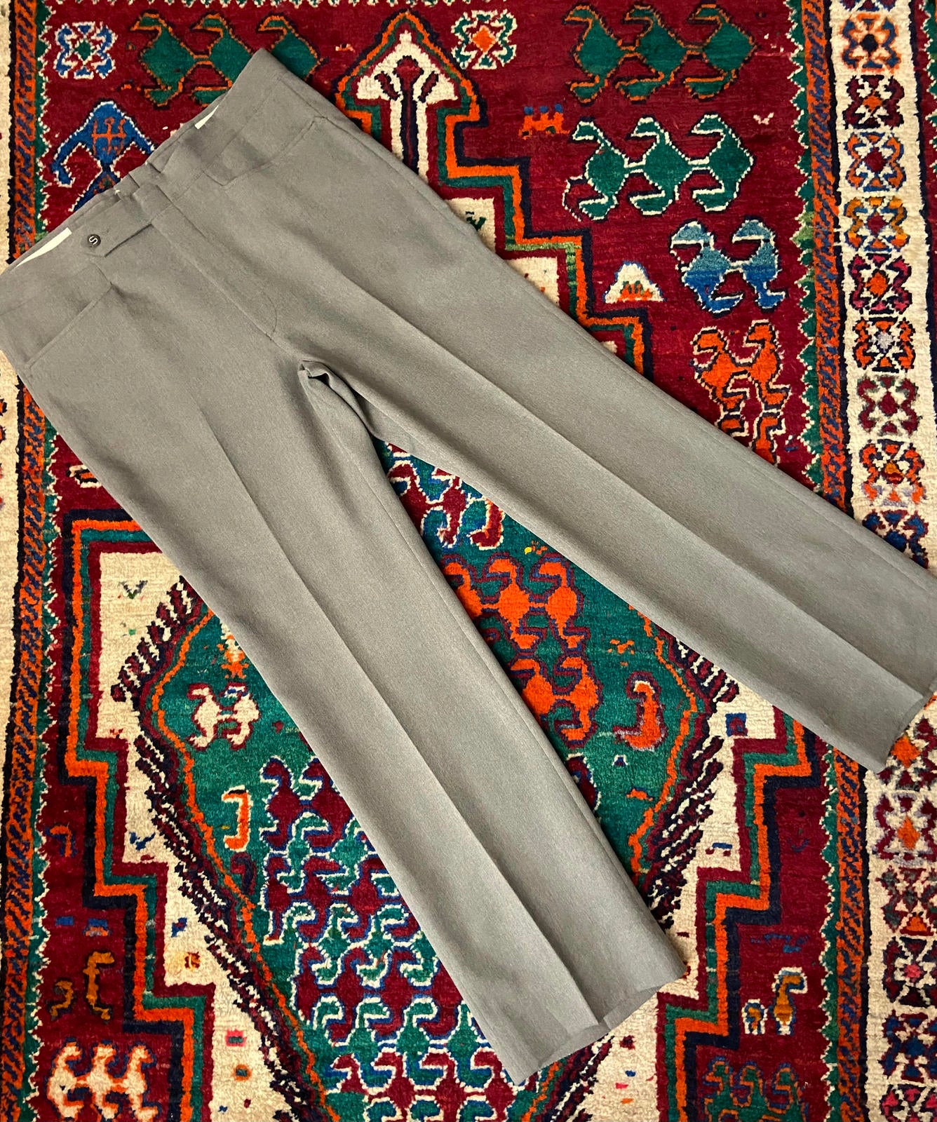 Vintage 1970s Beige Sansabelt Bootcut Trousers W37 / L31