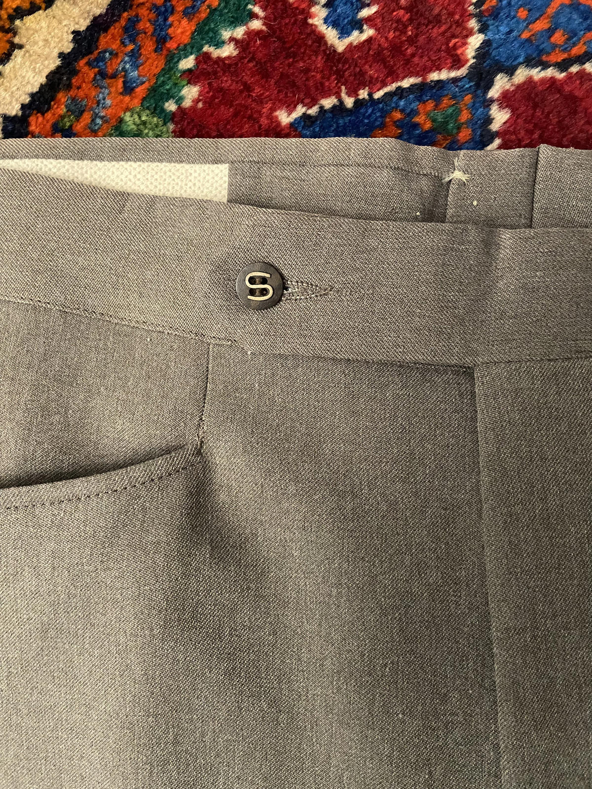 Vintage 1970s Beige Sansabelt Bootcut Trousers W37 / L31