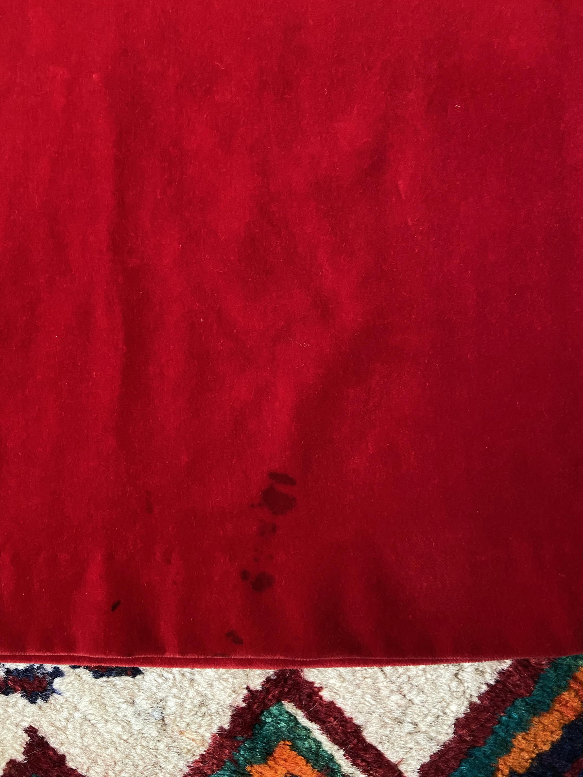 Vintage 1960s Red Velvet Ruffle Mini Dress