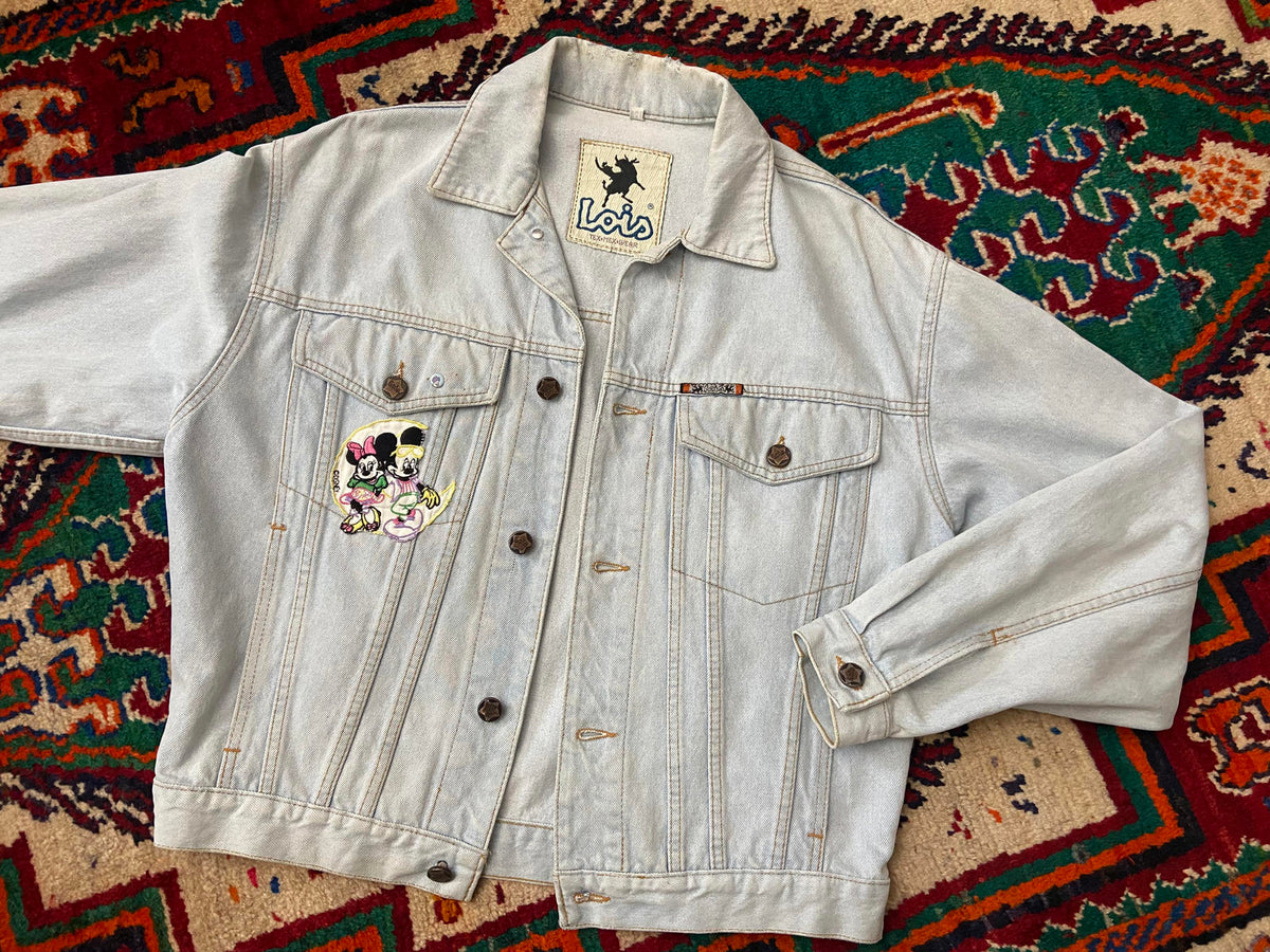 Vintage 1980s Lois Mickey Mouse Denim Jacket