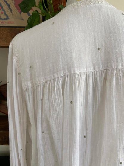 M.A.B.E White Silver Cotton Top
