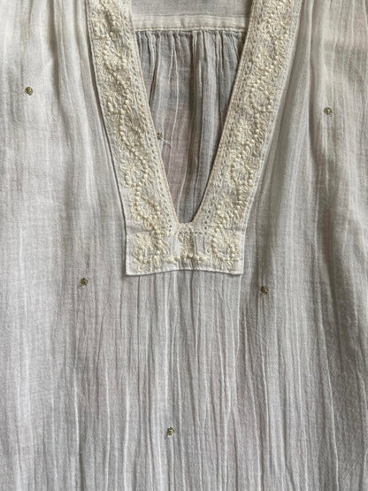 M.A.B.E White Silver Cotton Top