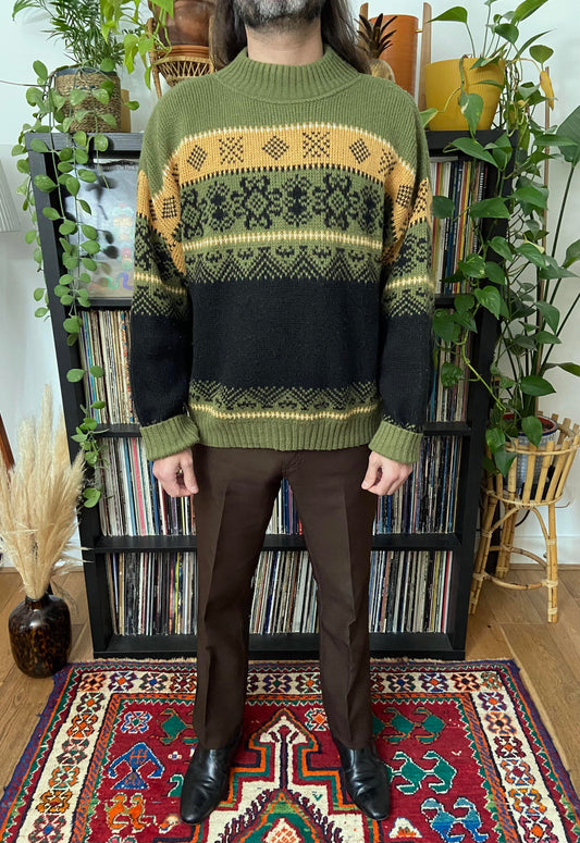 Vintage 1980s Green Italian Crewneck Jumper
