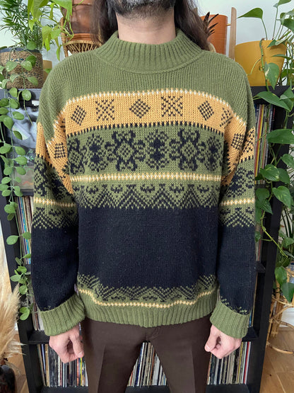 Vintage 1980s Green Italian Crewneck Jumper