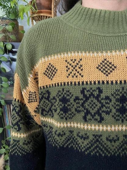 Vintage 1980s Green Italian Crewneck Jumper