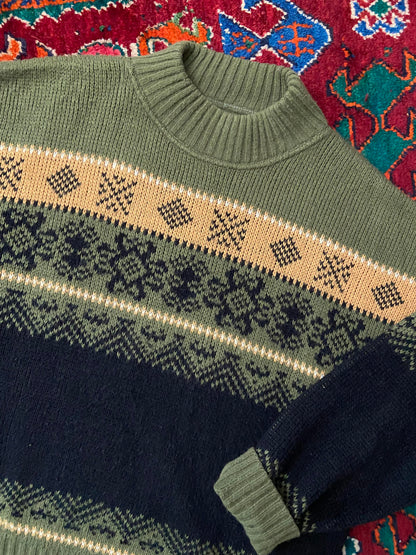 Vintage 1980s Green Italian Crewneck Jumper
