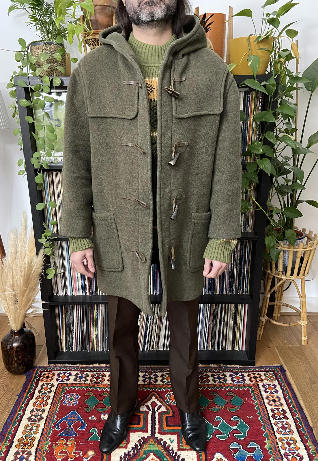 Vintage 90s Olive Green Gloverall Duffle Coat