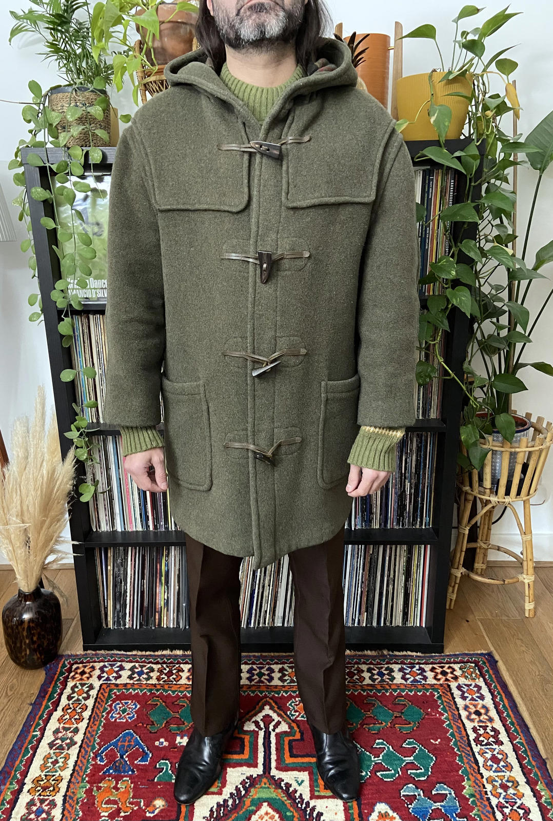 Vintage 90s Olive Green Gloverall Duffle Coat