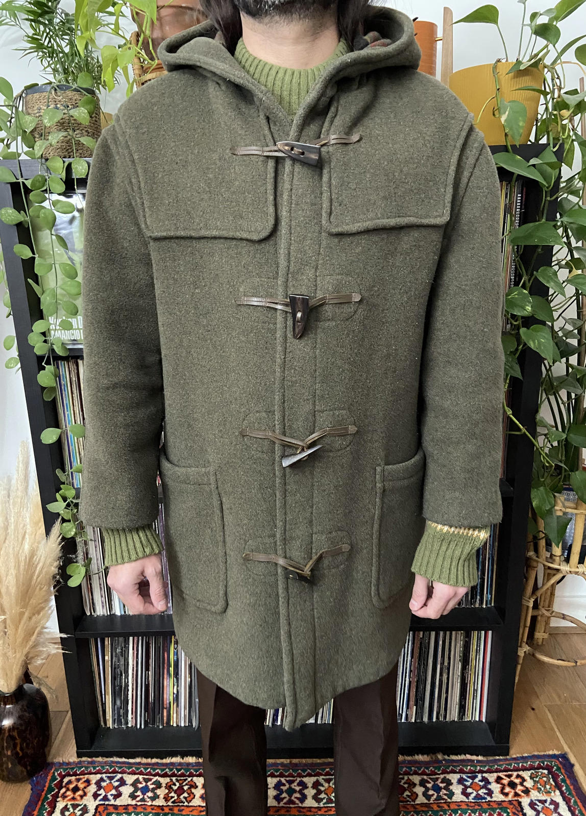 Vintage 90s Olive Green Gloverall Duffle Coat