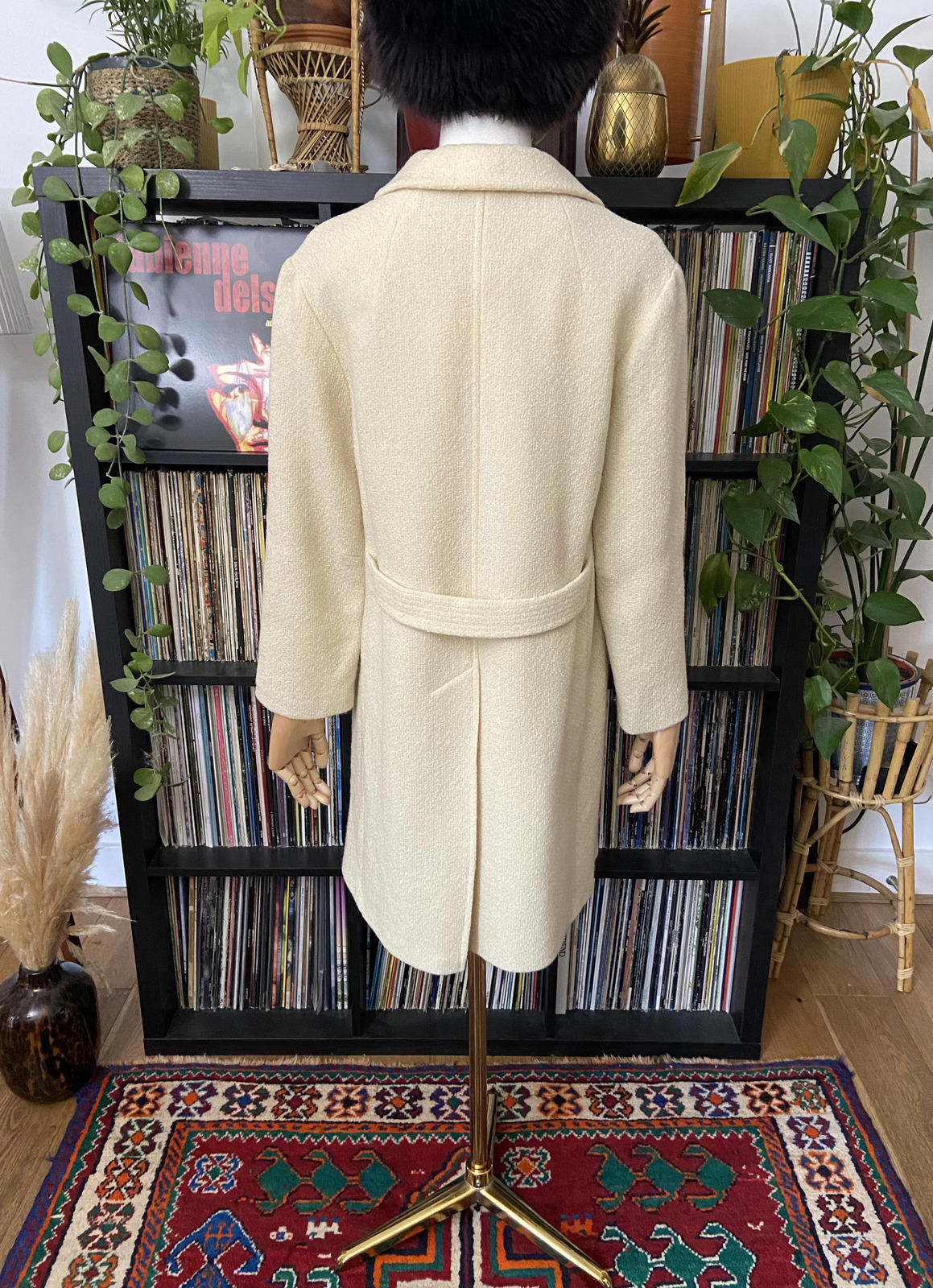 Vintage 1960s Cream Double Breasted Coat