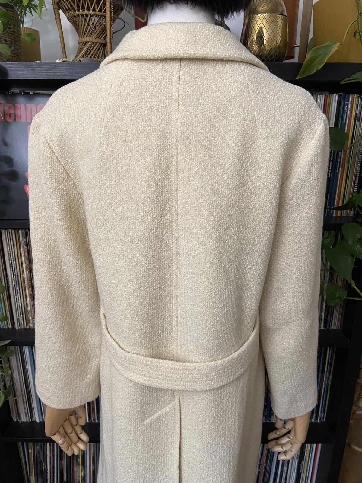 Vintage 1960s Cream Double Breasted Coat
