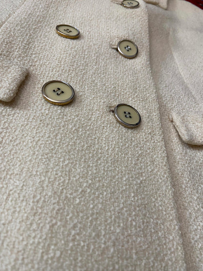 Vintage 1960s Cream Double Breasted Coat
