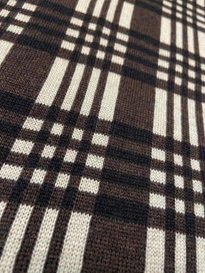 Vintage Italian Brown Check Turtleneck Jumper