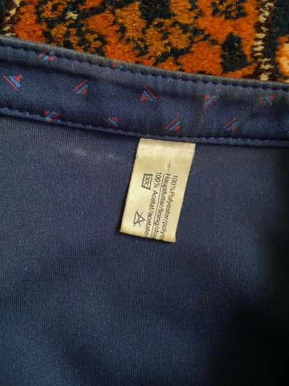 Vintage 1980s Navy Shirt Dress