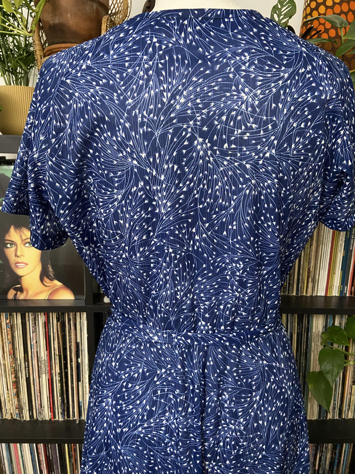 Vintage 1970s Blue Print Dress