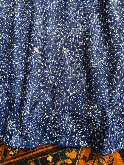 Vintage 1970s Blue Print Dress