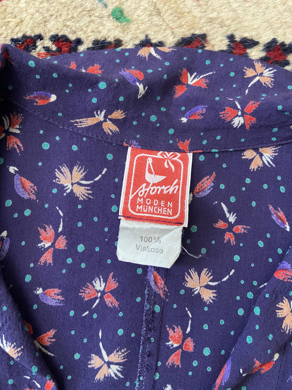 Vintage Purple Print Maxi Dress