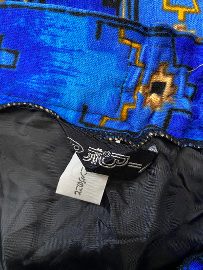 Vintage Japanese Blue Print Maxi Skirt