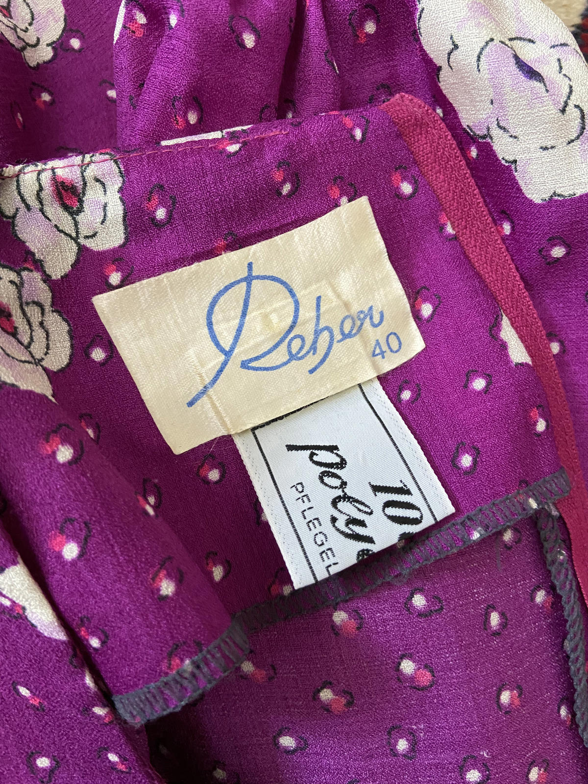 Vintage 1970s Purple Floral Maxi Dress
