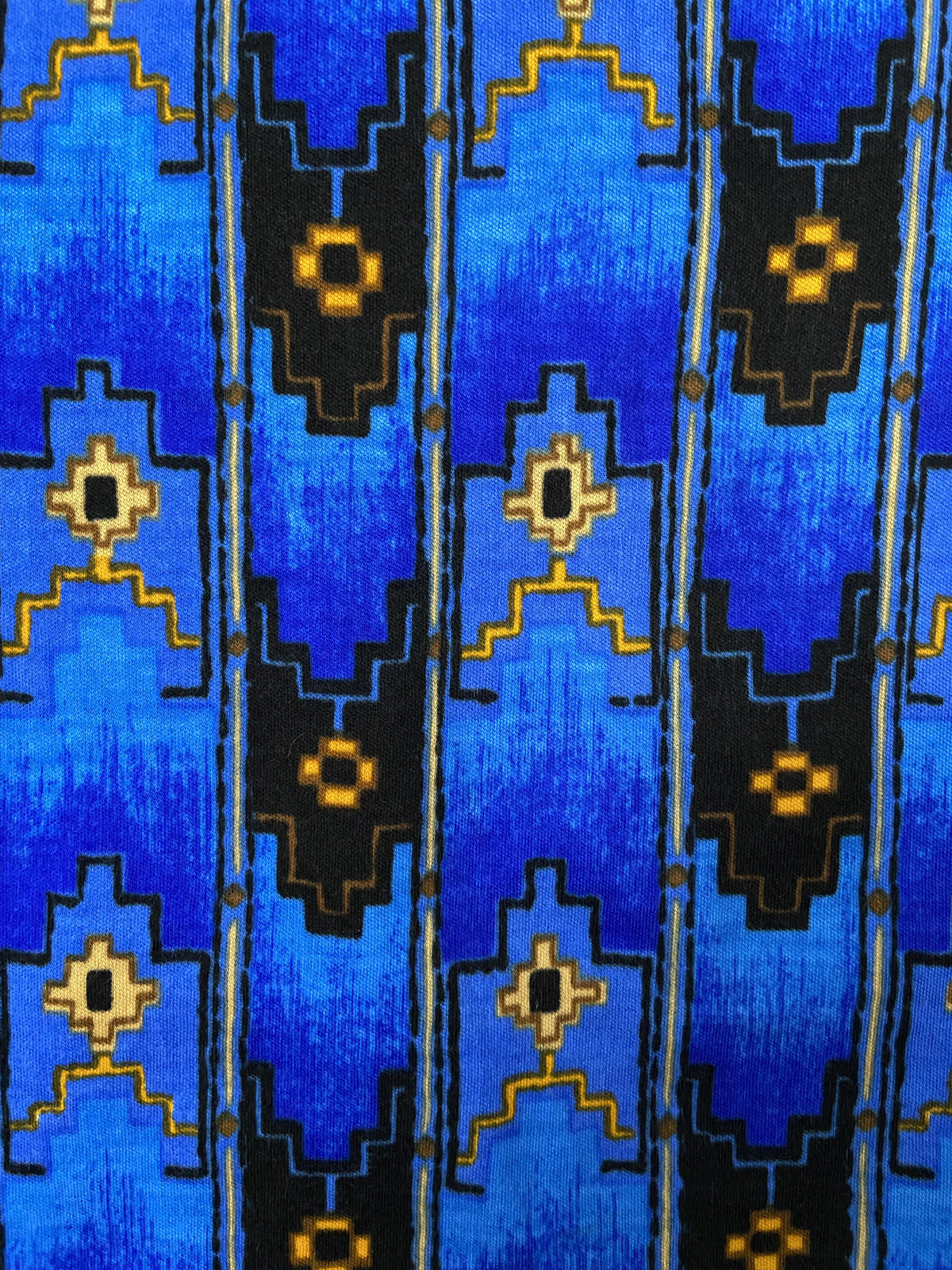 Vintage Japanese Blue Print Maxi Skirt