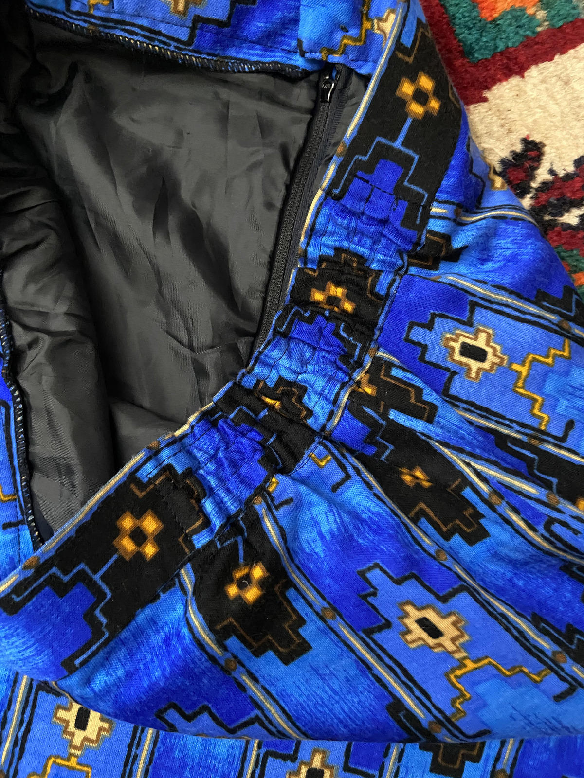 Vintage Japanese Blue Print Maxi Skirt