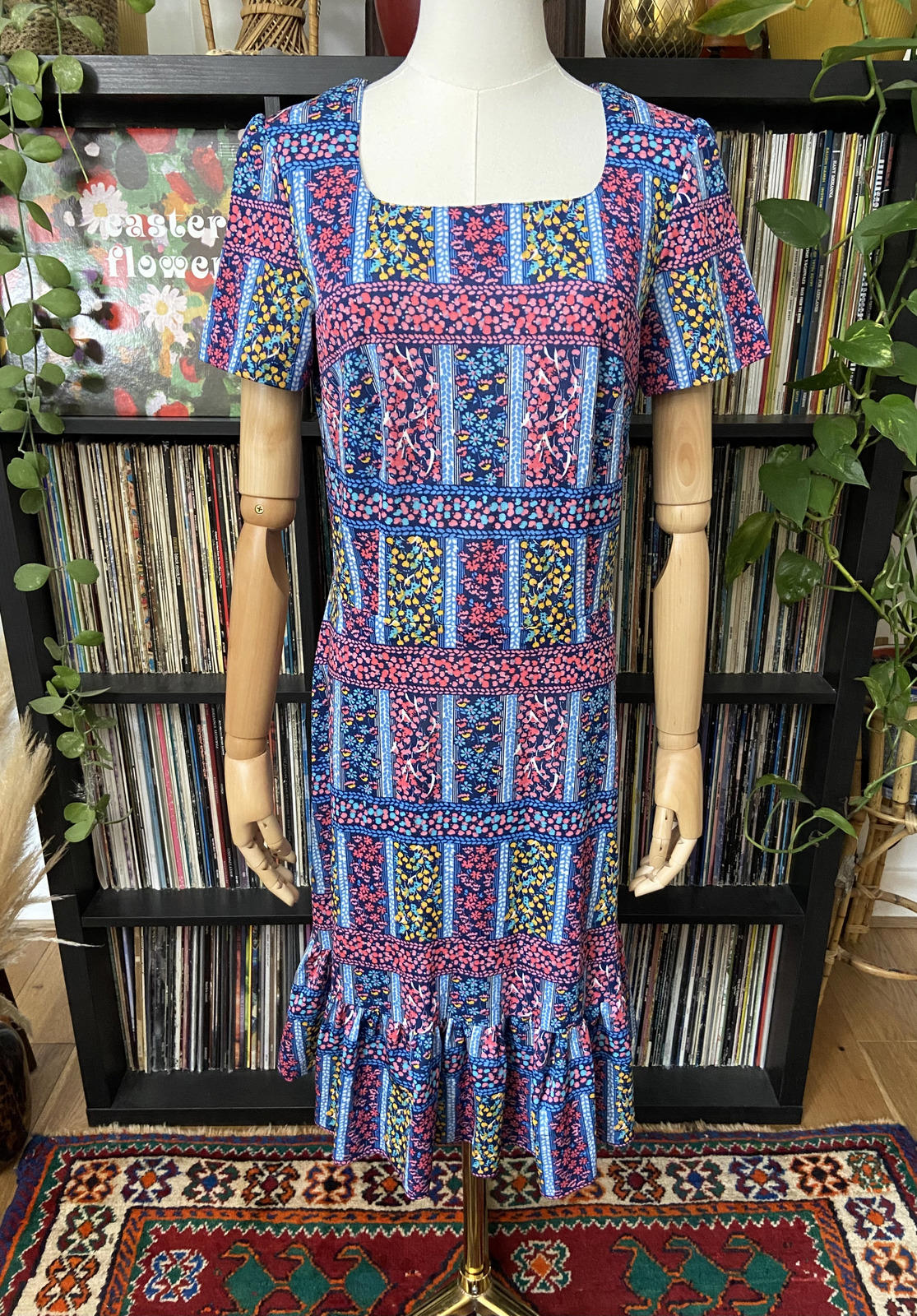 Vintage 1970s Handmade Ruffle Dress