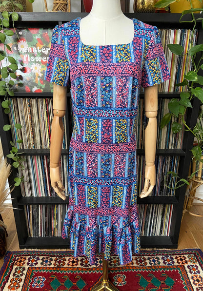 Vintage 1970s Handmade Ruffle Dress
