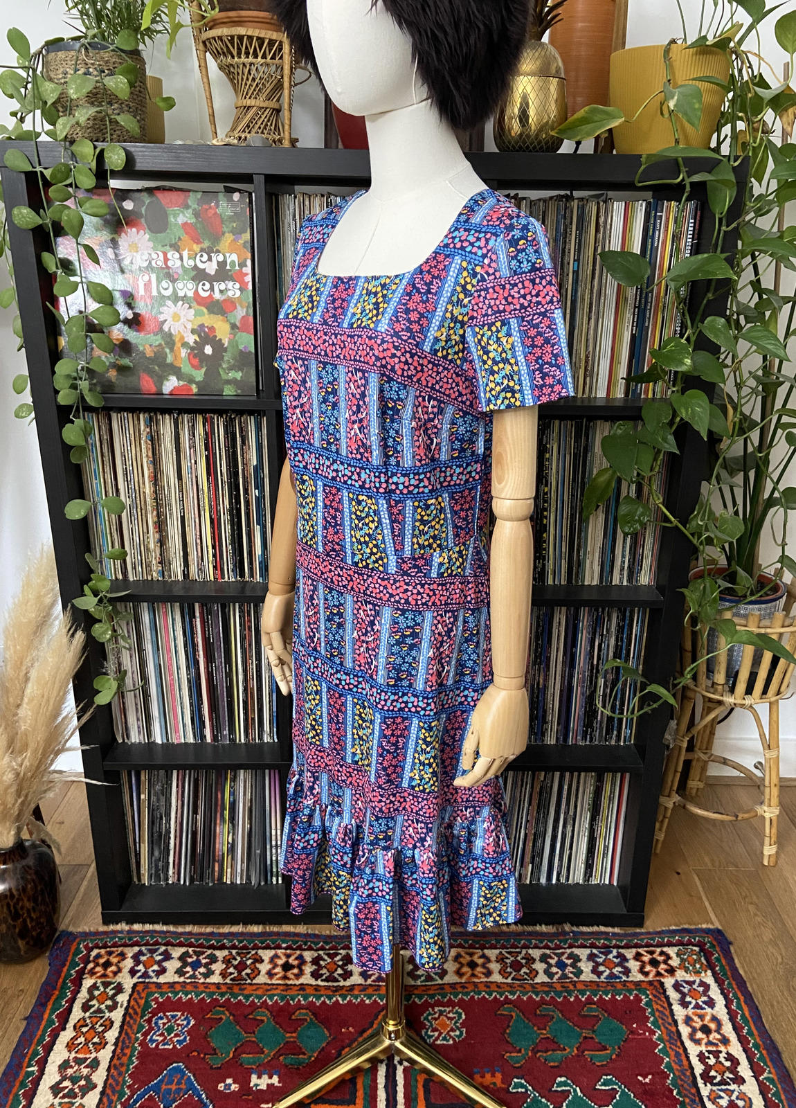 Vintage 1970s Handmade Ruffle Dress