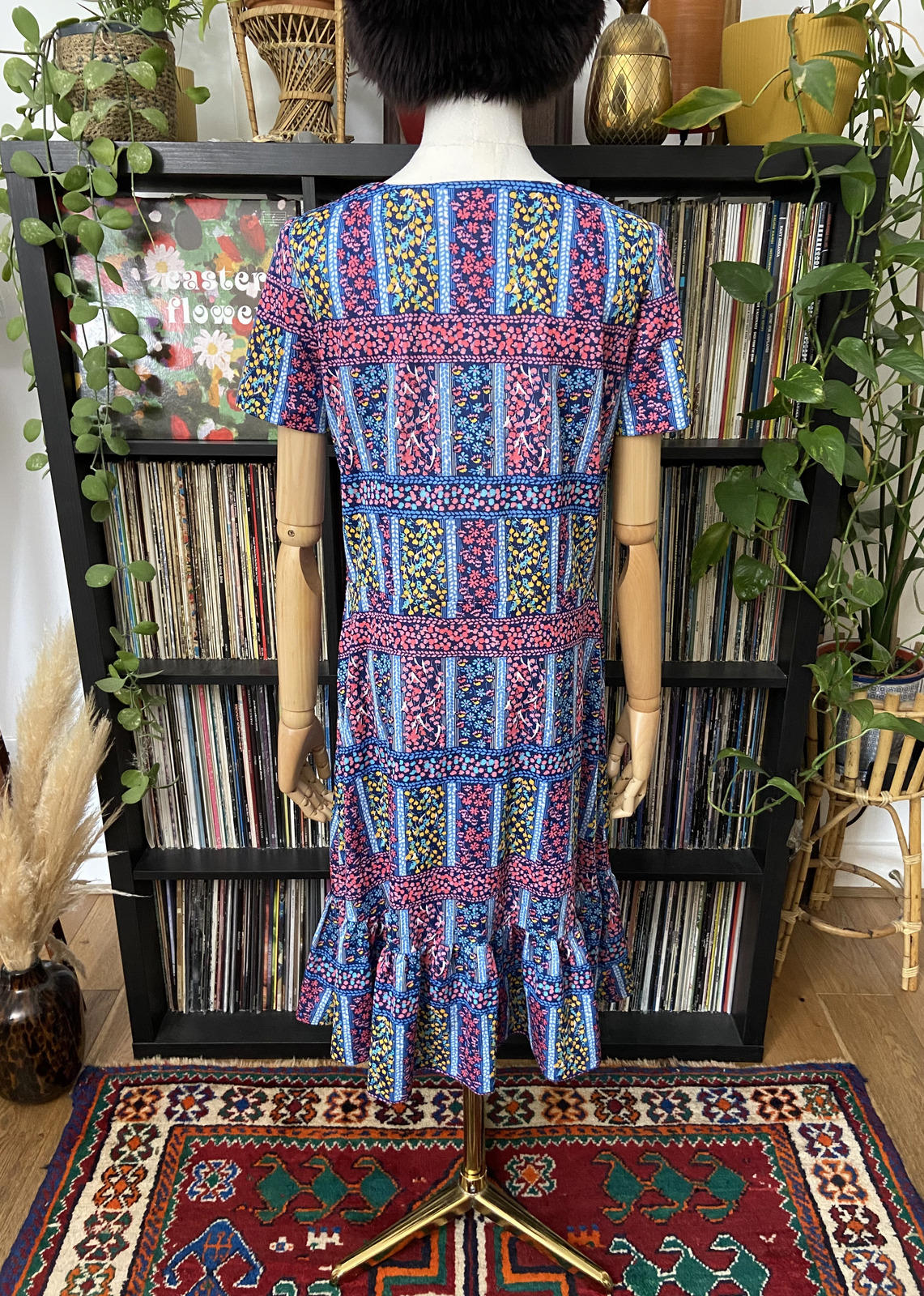 Vintage 1970s Handmade Ruffle Dress