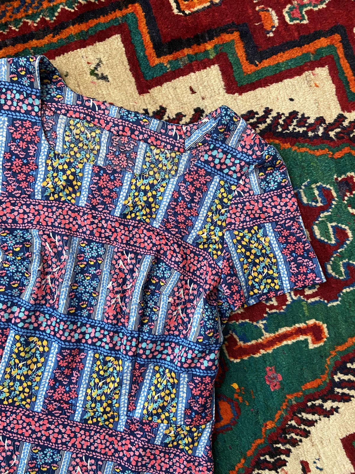 Vintage 1970s Handmade Ruffle Dress