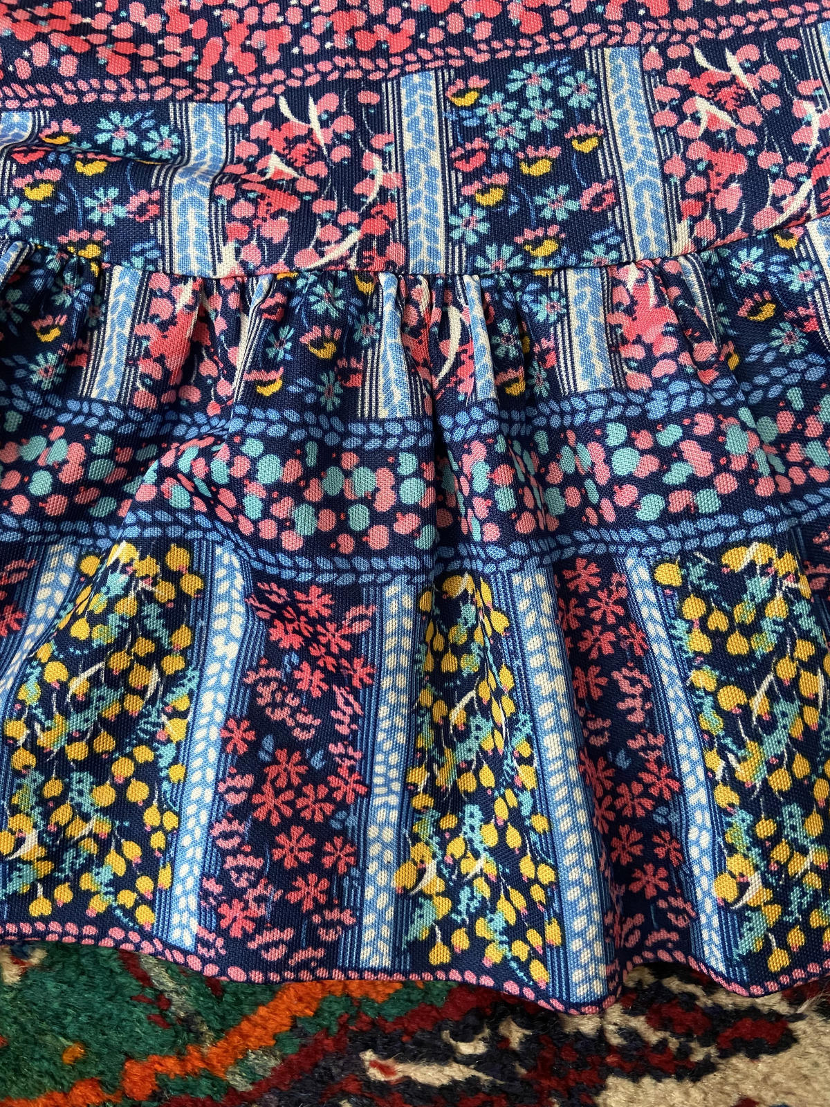 Vintage 1970s Handmade Ruffle Dress