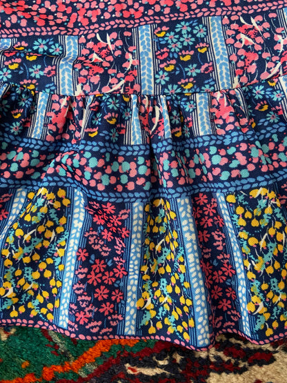 Vintage 1970s Handmade Ruffle Dress