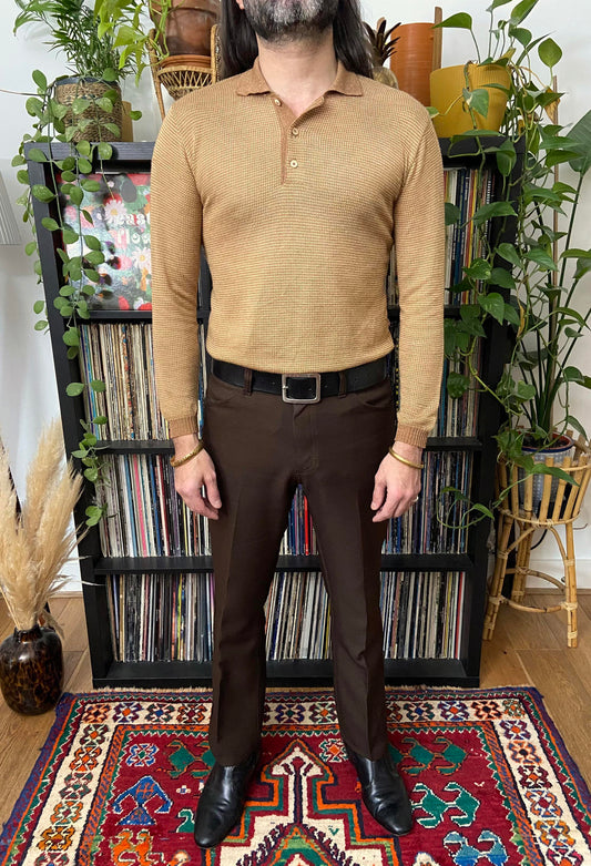 Vintage 1970s Beige Knit Sweatshirt