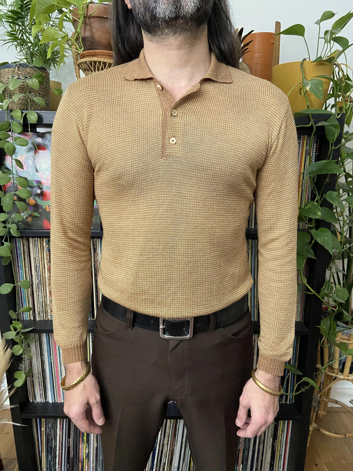 Vintage 1970s Beige Knit Sweatshirt