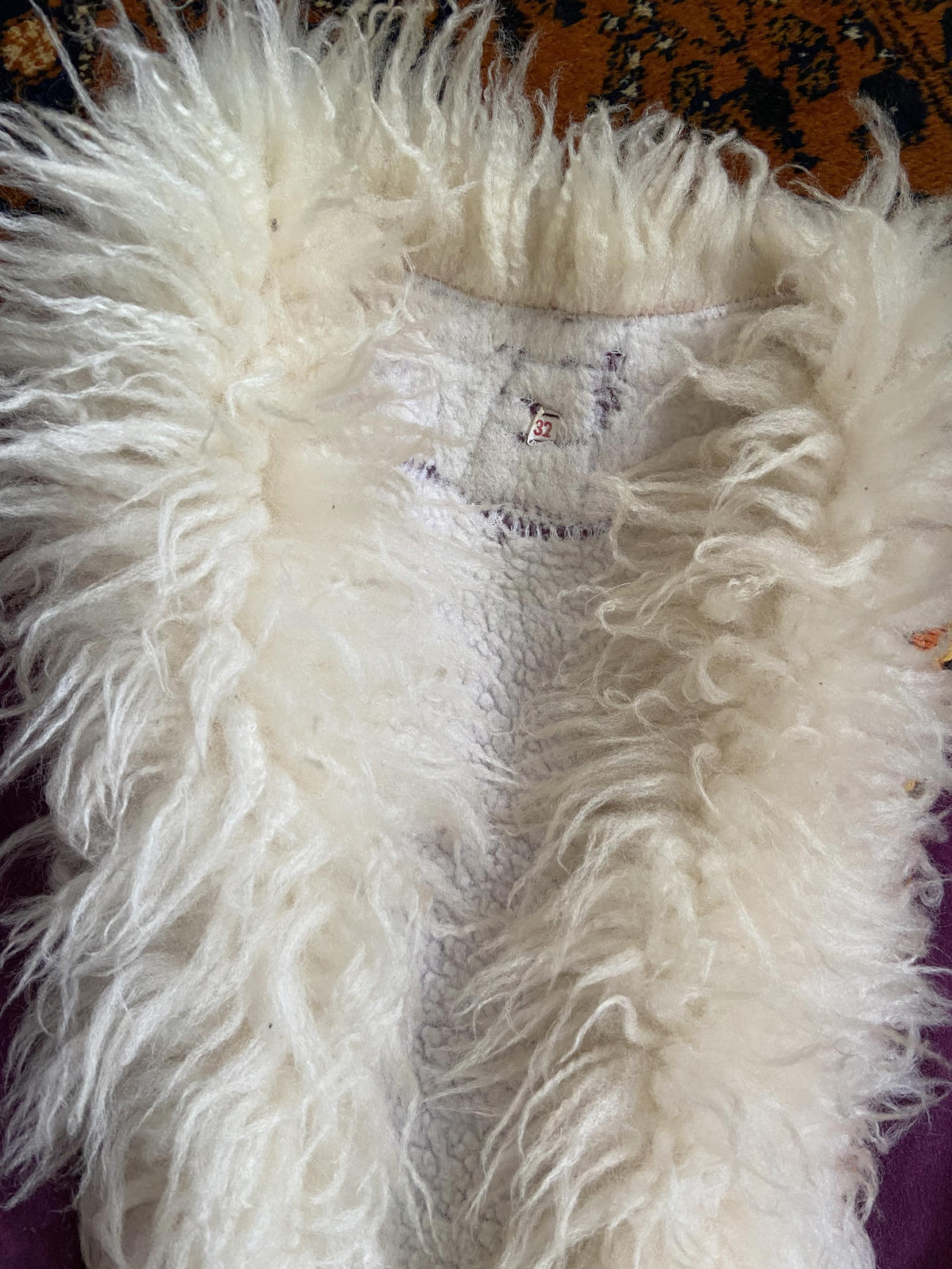 Vintage 1970s Purple Embroidered Penny Lane Afghan Jacket
