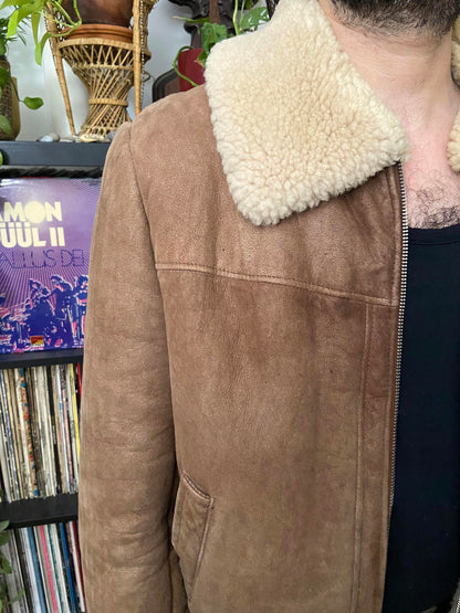 Vintage 1970s Sheepskin Bomber Jacket