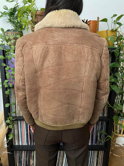 Vintage 1970s Sheepskin Bomber Jacket