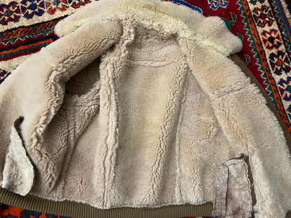 Vintage 1970s Sheepskin Bomber Jacket