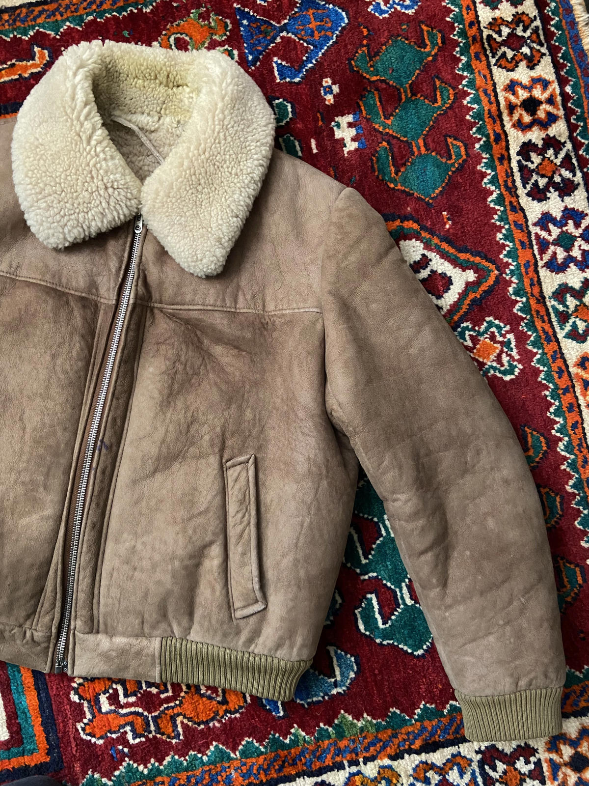 Vintage 1970s Sheepskin Bomber Jacket