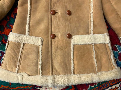 Vintage 1970s Tan Sheepskin Coat